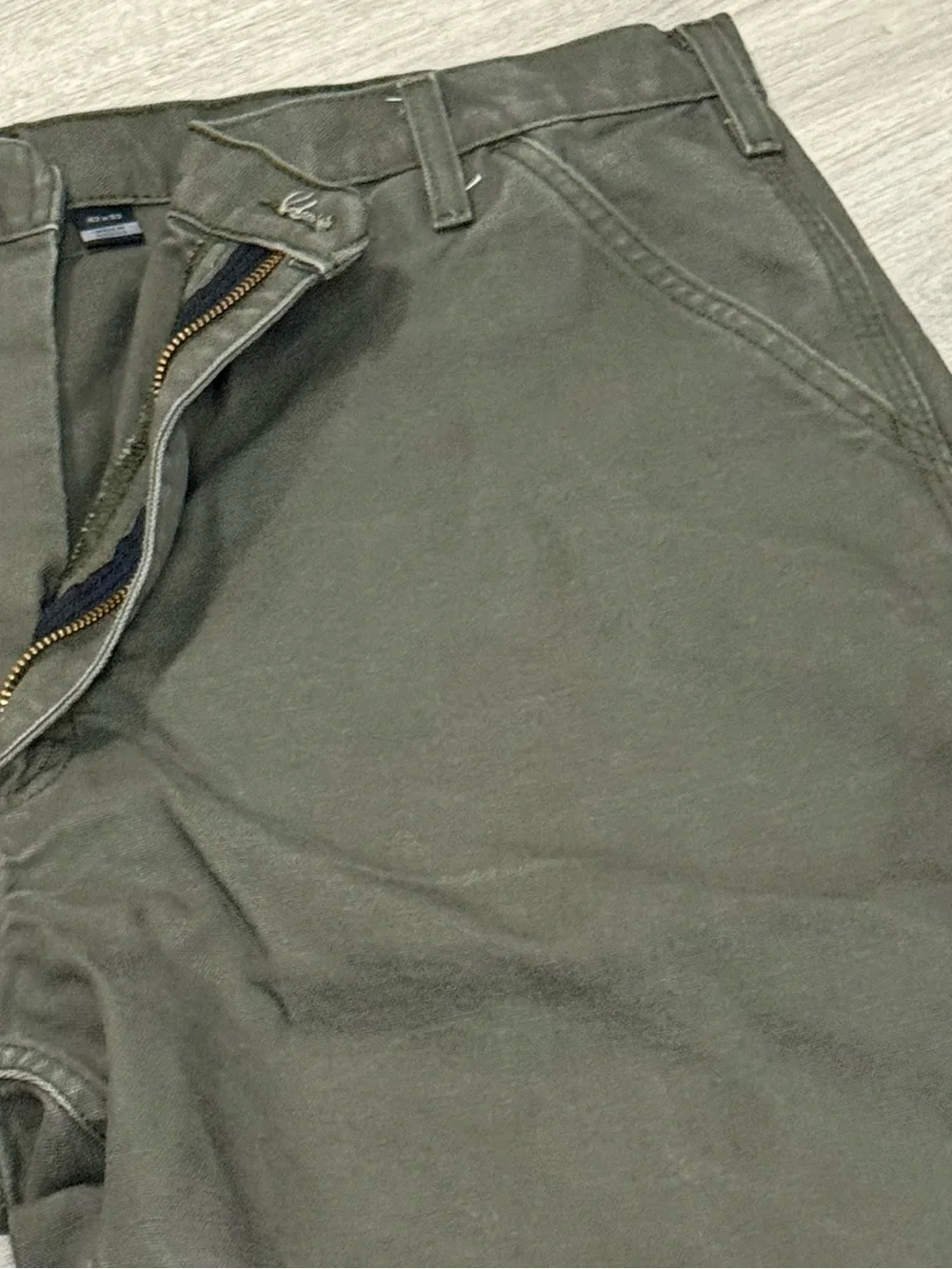Carhartt Carpenter Khaki Green Straight-Leg Work Pants 42x32